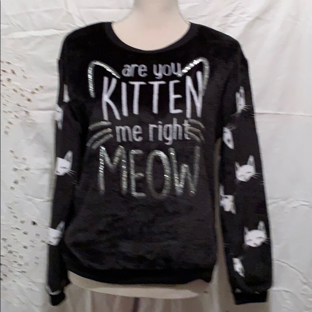 Wound Up sweater Cat are you Kitten me right MEOW